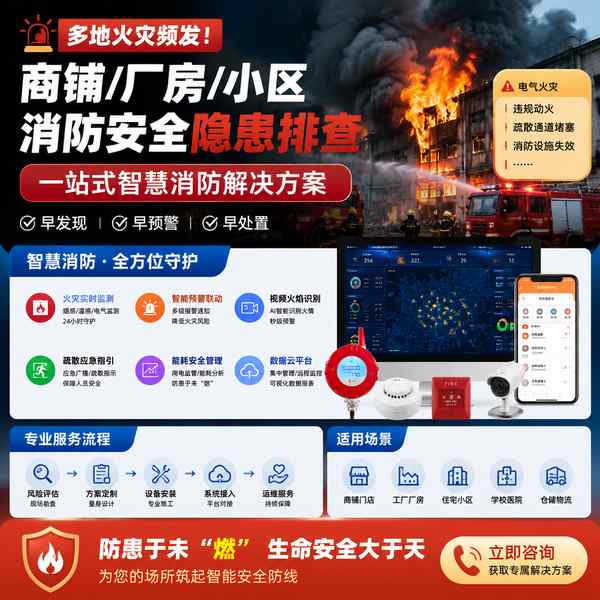 上海九小场所智慧消防无线手报哪家强？万霖全场景方案